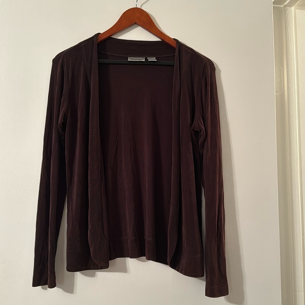 Chocolate brown Chicos, travelers sweater, size 0
